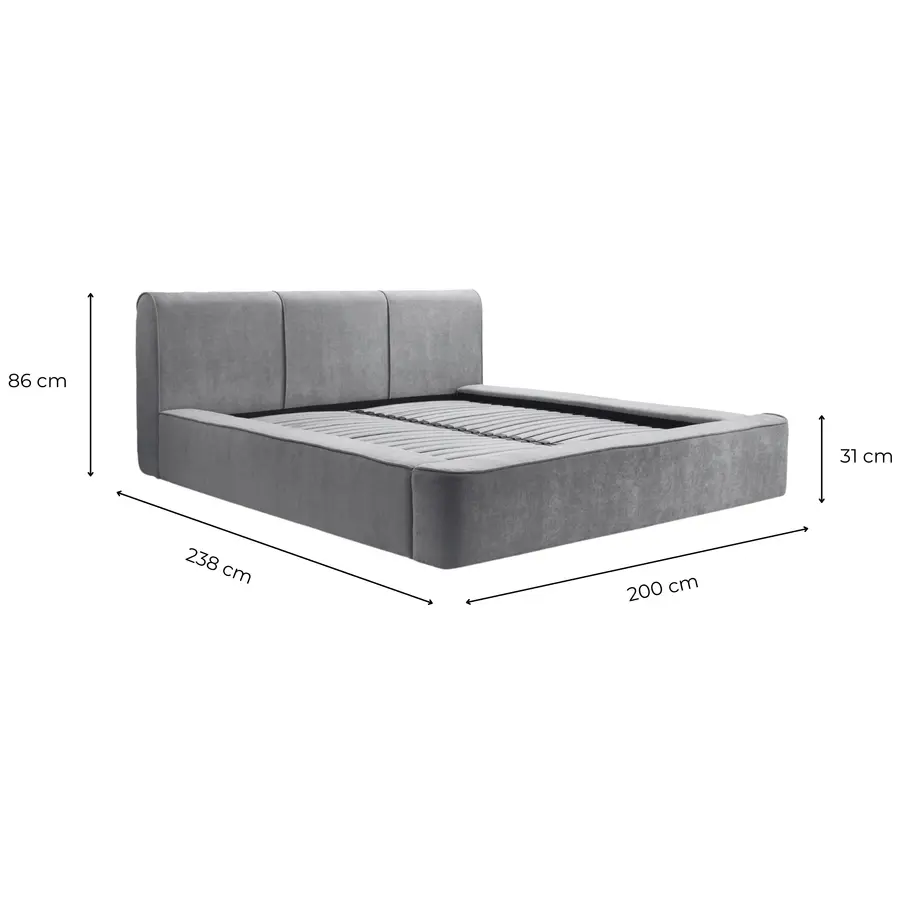 Tulla 160 x 200 cm Gestoffeerd Bed Olijfgroen Tulla 160 x 200 cm Gestoffeerd Bed Olijfgroen