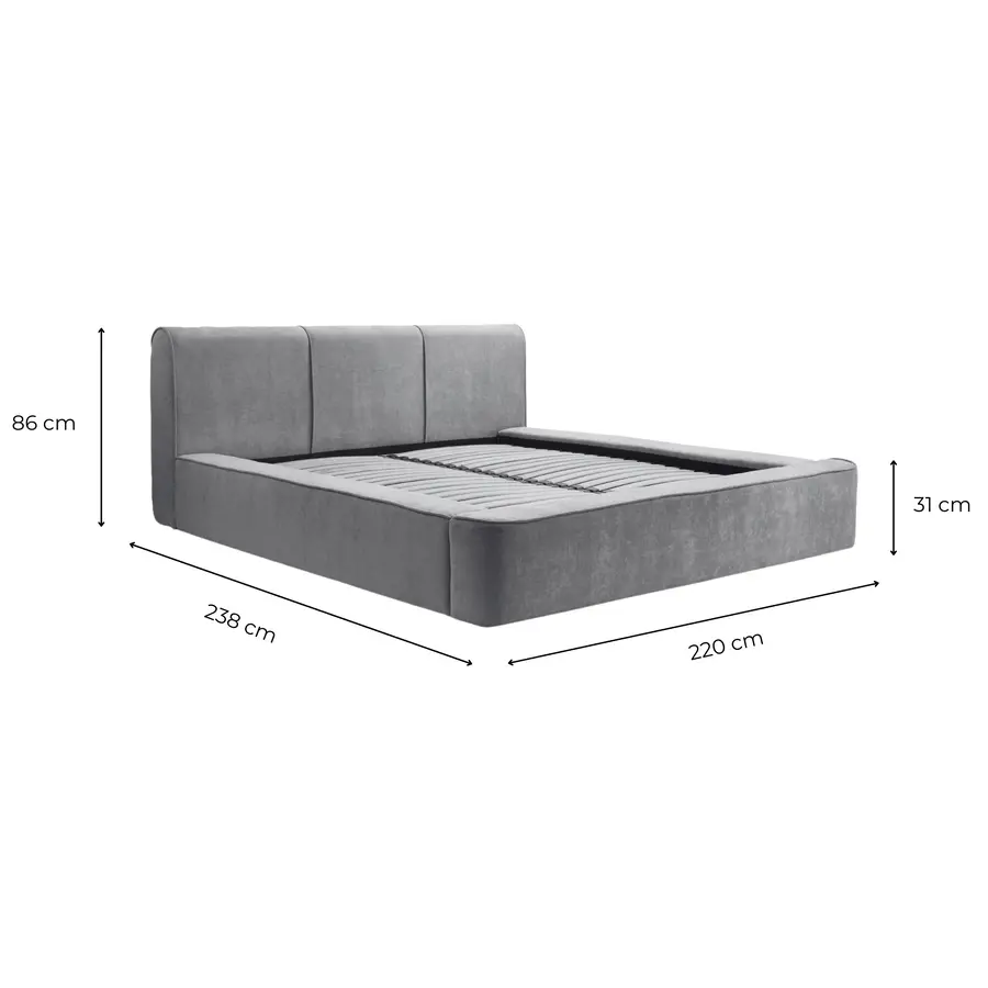 Tulla 180 x 200 cm Gestoffeerd Bed Beige Tulla 180 x 200 cm Gestoffeerd Bed Beige