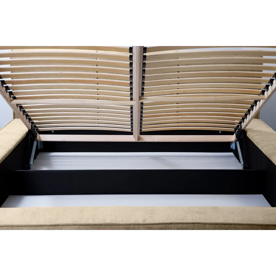 Tulla 140 x 200 cm Gestoffeerd Bed Beige