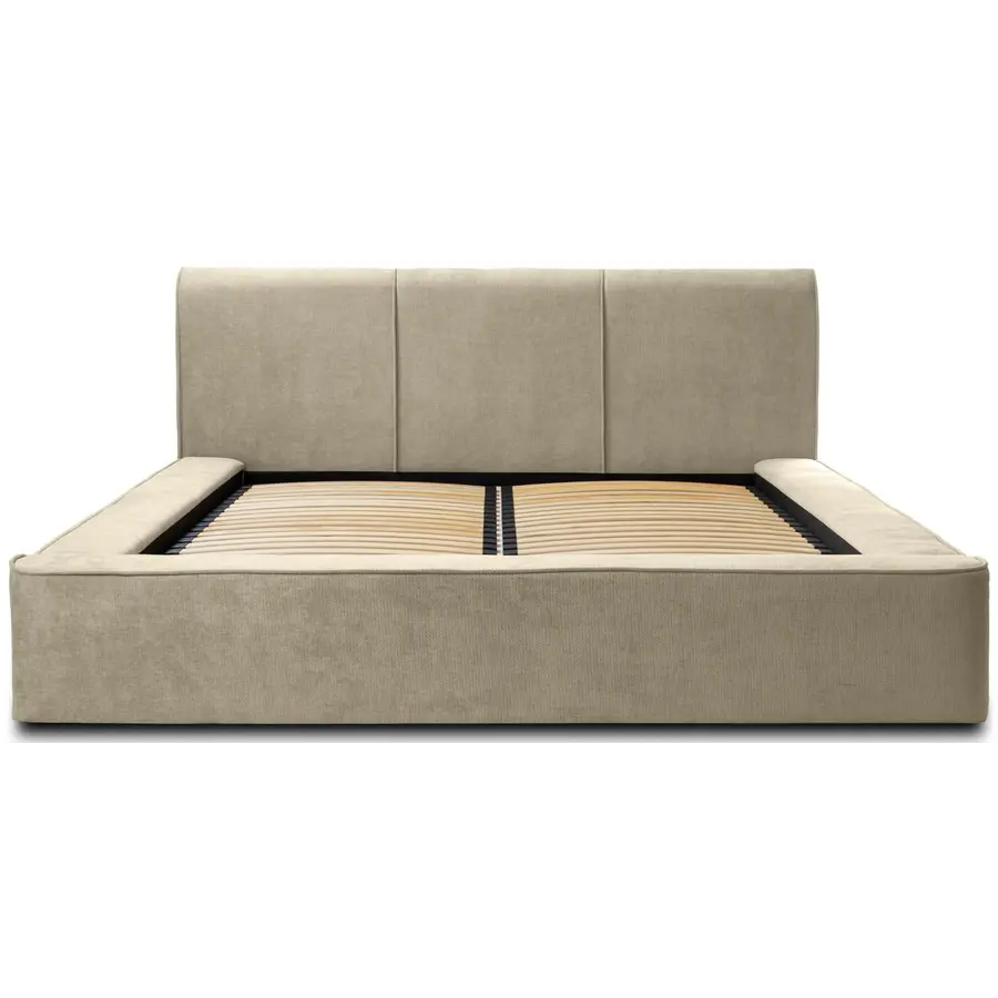 Tulla 160 x 200 cm Gestoffeerd Bed Beige Tulla 160 x 200 cm Gestoffeerd Bed Beige