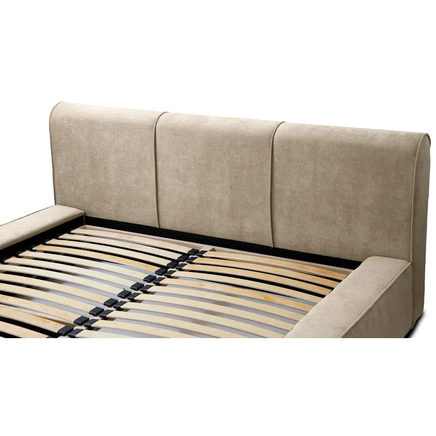 Tulla 180 x 200 cm Gestoffeerd Bed Beige Tulla 180 x 200 cm Gestoffeerd Bed Beige