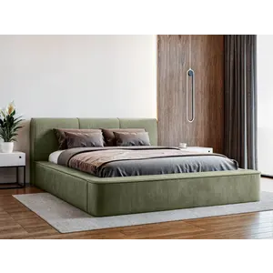 Trae Mobler Tulla 160 x 200 cm Gestoffeerd Bed Olijfgroen