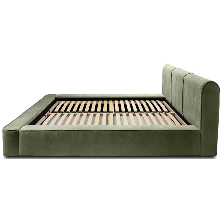 Tulla 160 x 200 cm Gestoffeerd Bed Olijfgroen Tulla 160 x 200 cm Gestoffeerd Bed Olijfgroen