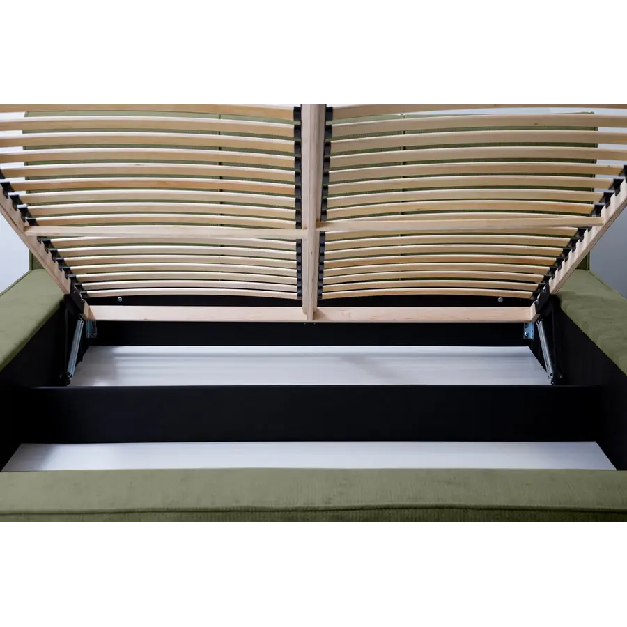 Tulla 160 x 200 cm Gestoffeerd Bed Olijfgroen Tulla 160 x 200 cm Gestoffeerd Bed Olijfgroen