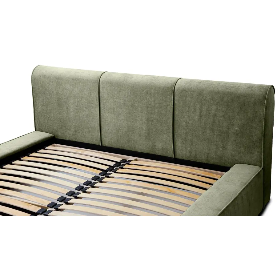 Tulla 180 x 200 cm Gestoffeerd Bed Olijfgroen Tulla 180 x 200 cm Gestoffeerd Bed Olijfgroen