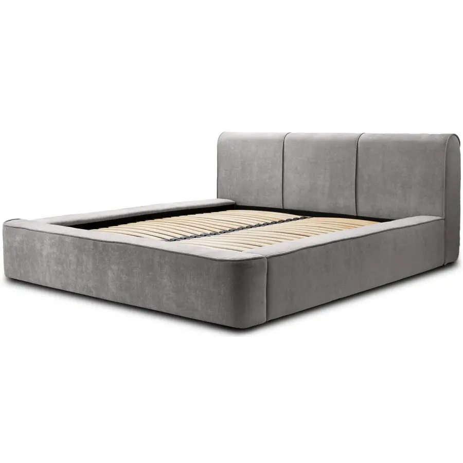 Tulla 140 x 200 cm Gestoffeerd Bed Grijs