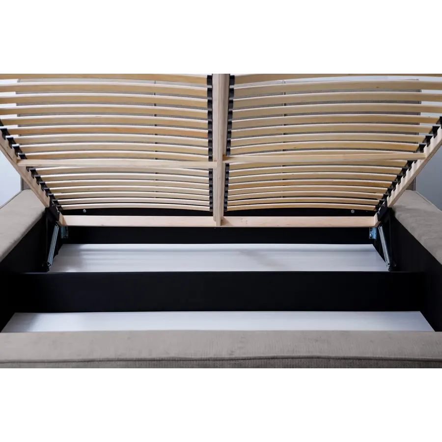 Tulla 140 x 200 cm Gestoffeerd Bed Grijs