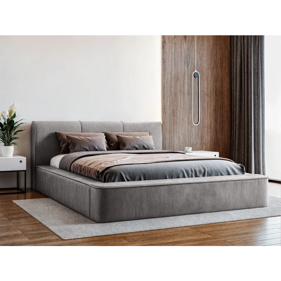 Tulla 160 x 200 cm Gestoffeerd Bed Grijs Tulla 160 x 200 cm Gestoffeerd Bed Grijs