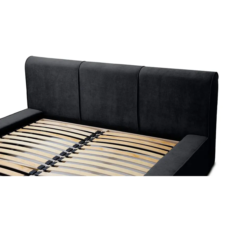 Tulla 140 x 200 cm Gestoffeerd Bed Zwart