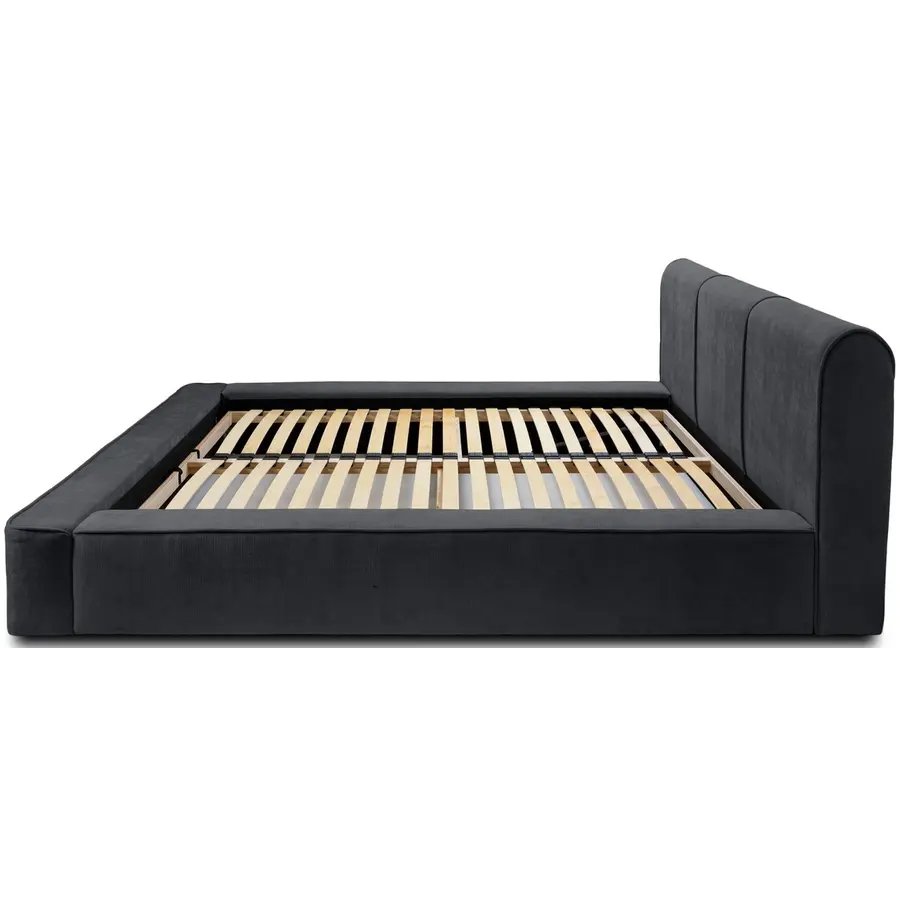 Tulla 140 x 200 cm Gestoffeerd Bed Zwart