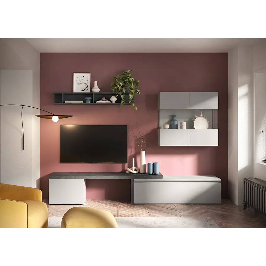 Infinity 2.0 Piombo / Gesso TV Meubel Set 72 Infinity 2.0 Piombo / Gesso TV Meubel Set 72