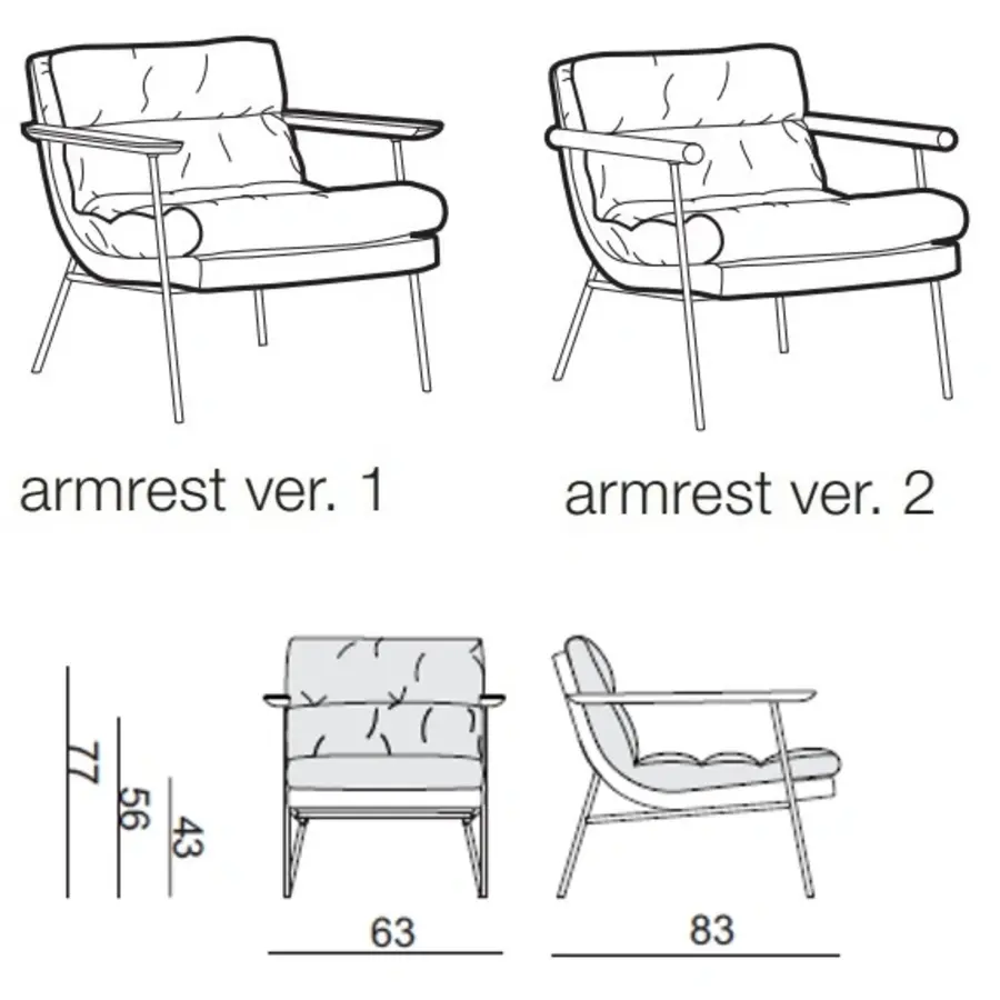 Bill Aniline Leer Armstoel Lage Rugleuning Bill Aniline Leer Armstoel Lage Rugleuning