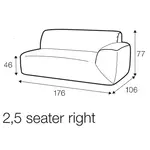 Emily 2,5-Zits 176 cm Links/Rechts