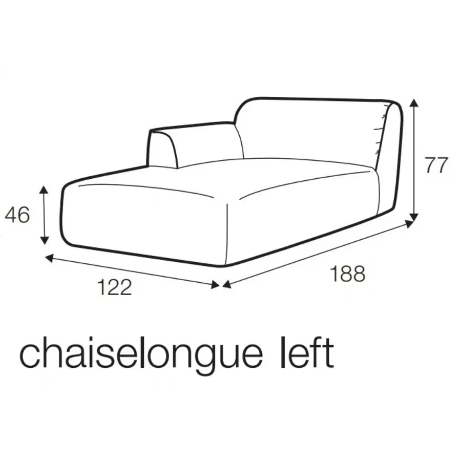 Emily Chaise Longue 122 x 188 cm Links/Rechts Emily Chaise Longue 122 x 188 cm Links/Rechts