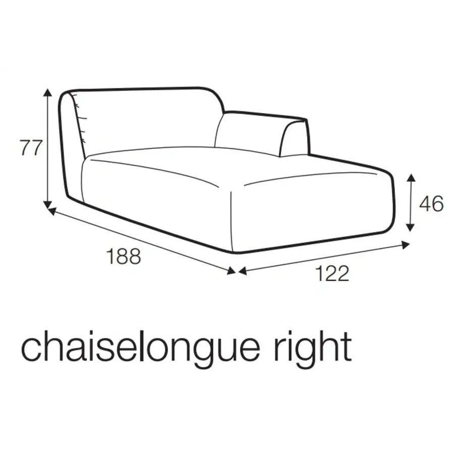 Emily Chaise Longue 122 x 188 cm Links/Rechts Emily Chaise Longue 122 x 188 cm Links/Rechts