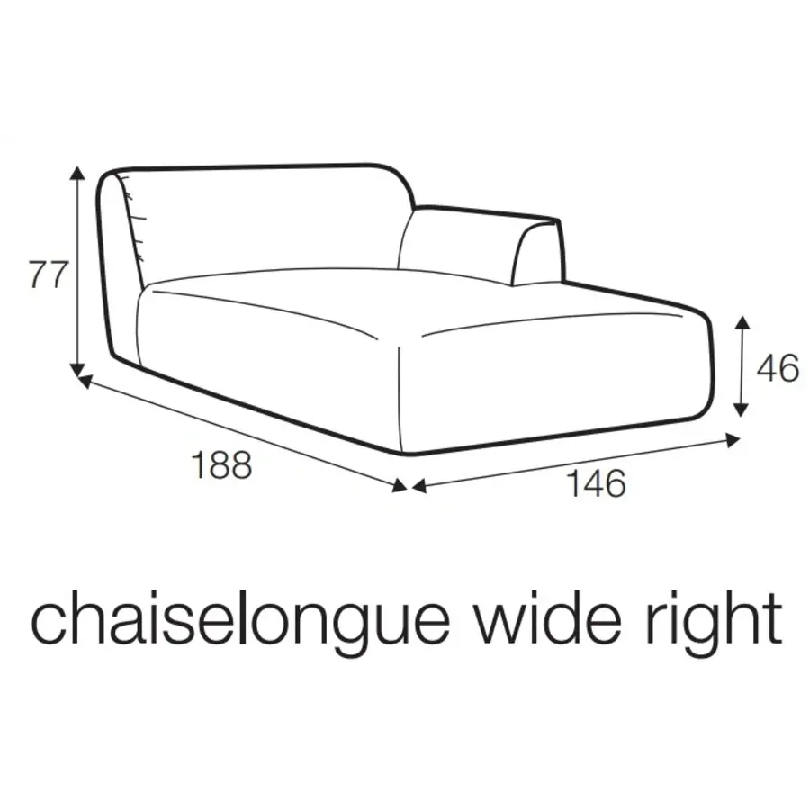 Emily Chaise Longue 146 x 188 cm Links/Rechts
