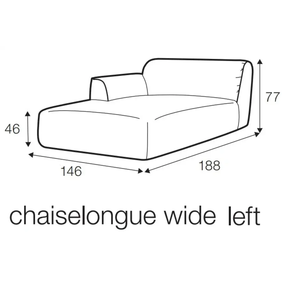Emily Chaise Longue 146 x 188 cm Links/Rechts