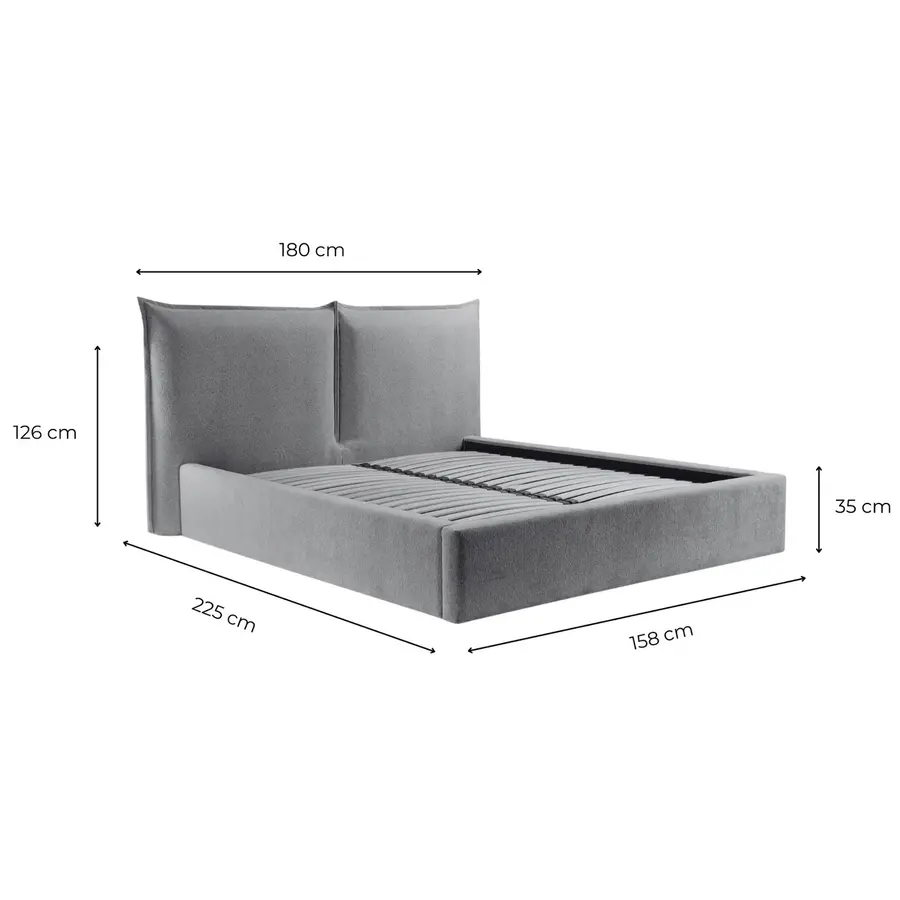 Werona 140 x 200 cm Gestoffeerd Bed Taupe Werona 140 x 200 cm Gestoffeerd Bed Taupe