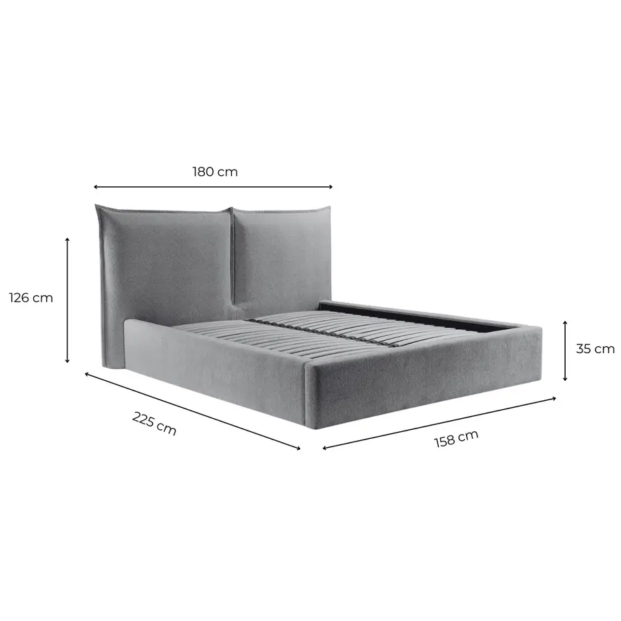 Werona 140 x 200 cm Gestoffeerd Bed Bosgroen Werona 140 x 200 cm Gestoffeerd Bed Bosgroen