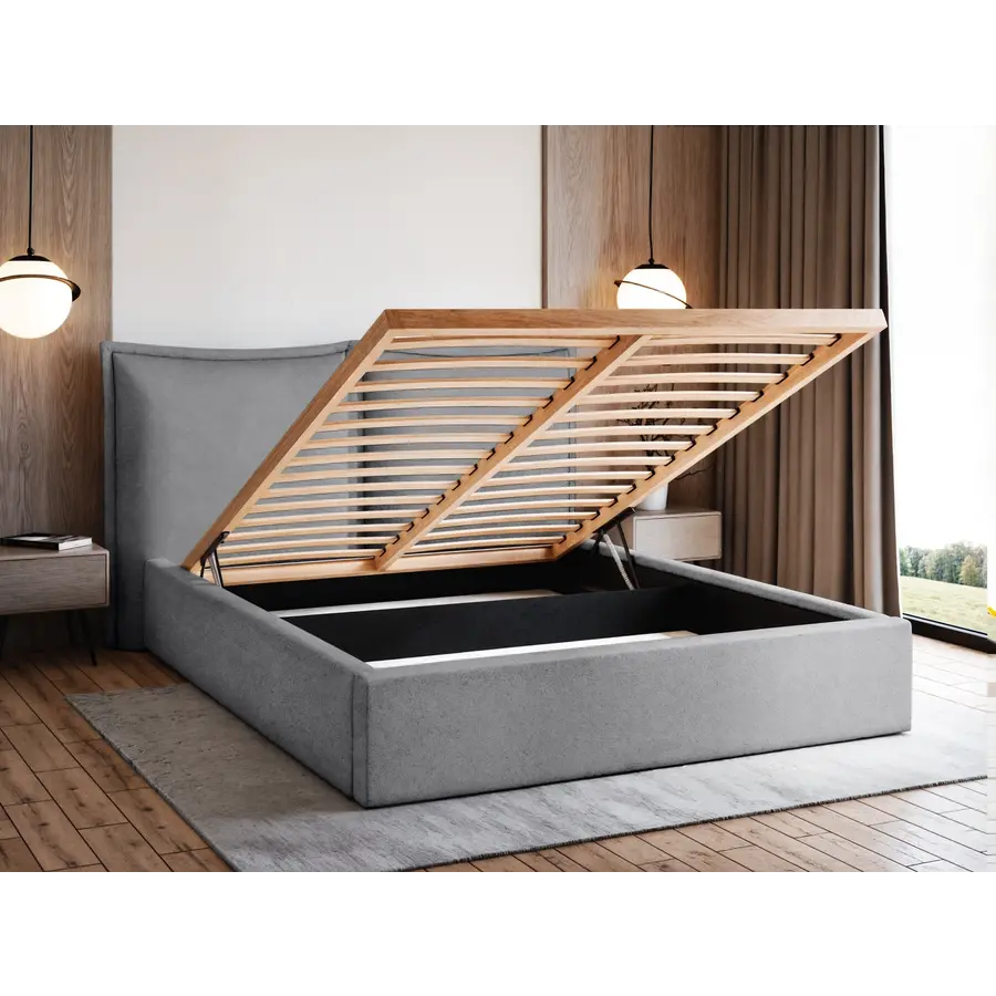 Werona 180 x 200 cm Gestoffeerd Bed Grijs Werona 180 x 200 cm Gestoffeerd Bed Grijs