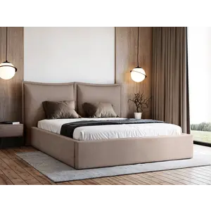 Trae Mobler Werona 140 x 200 cm Gestoffeerd Bed Taupe