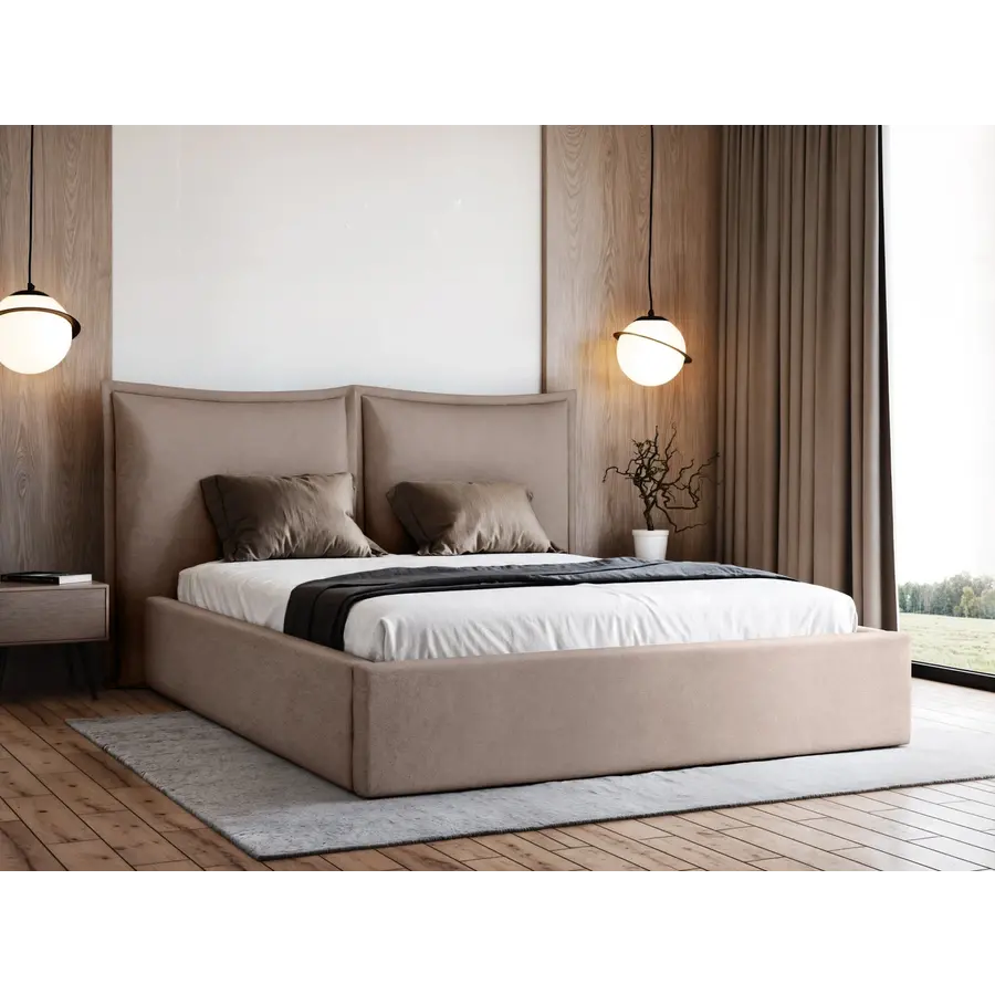 Werona 140 x 200 cm Gestoffeerd Bed Taupe Werona 140 x 200 cm Gestoffeerd Bed Taupe
