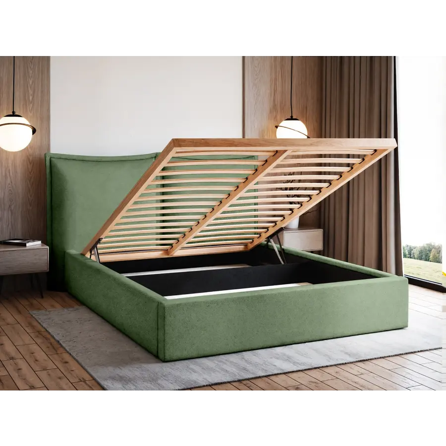 Werona 180 x 200 cm Gestoffeerd Bed Bosgroen Werona 180 x 200 cm Gestoffeerd Bed Bosgroen