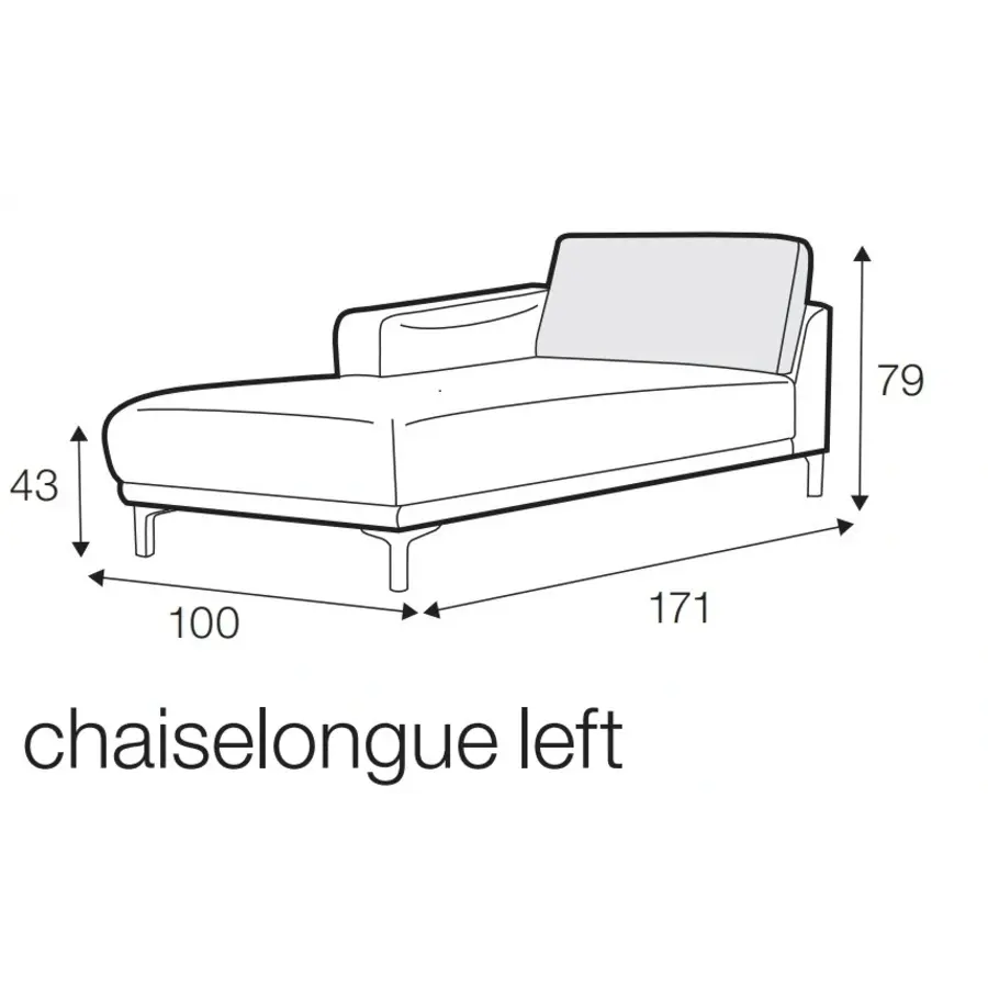 Edvin Chaise Longue 100 x 171 cm Rechts/Links Edvin Chaise Longue 100 x 171 cm Rechts/Links