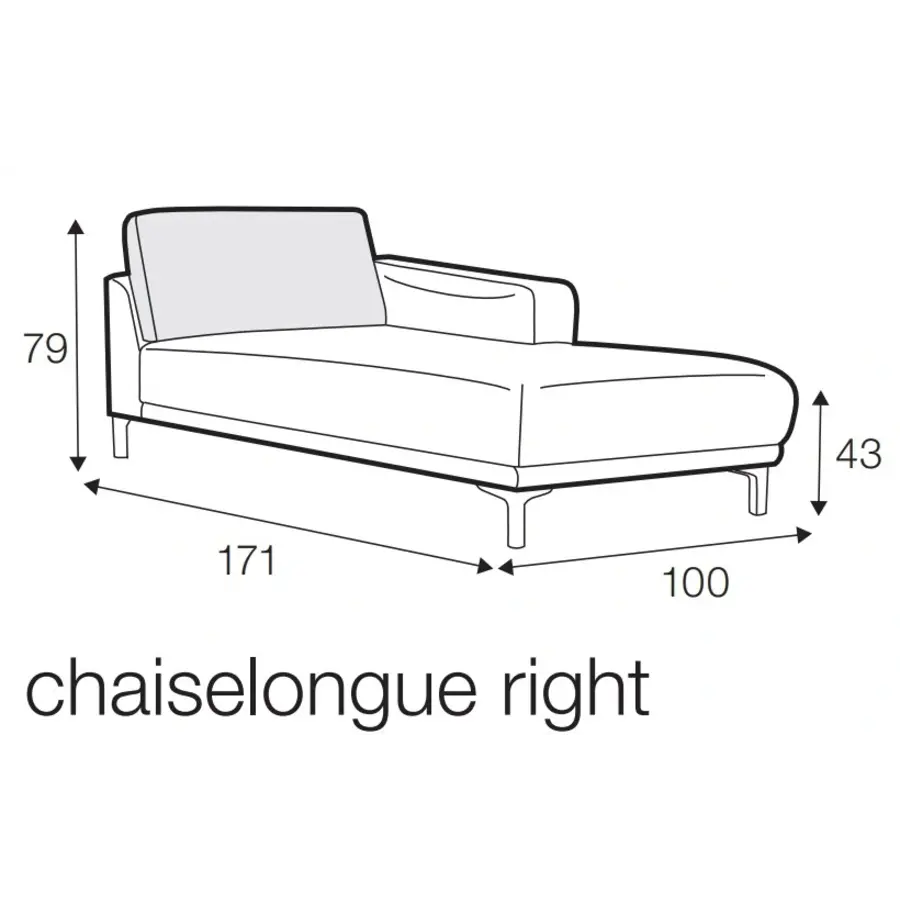 Edvin Chaise Longue 100 x 171 cm Rechts/Links Edvin Chaise Longue 100 x 171 cm Rechts/Links