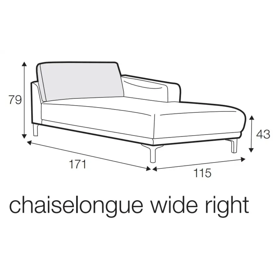 Edvin Chaise Longue 115 x 171 cm Rechts/Links