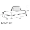 Edvin Bench 166 cm Links/Rechts