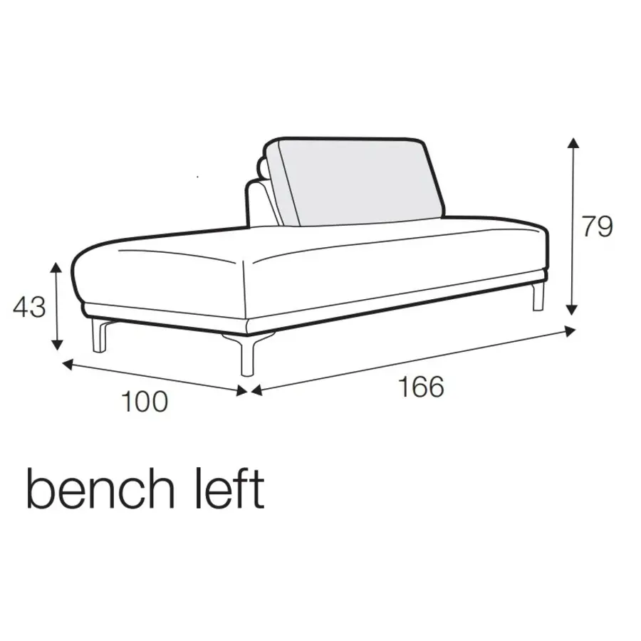Edvin Bench 166 cm Links/Rechts Edvin Bench 166 cm Links/Rechts