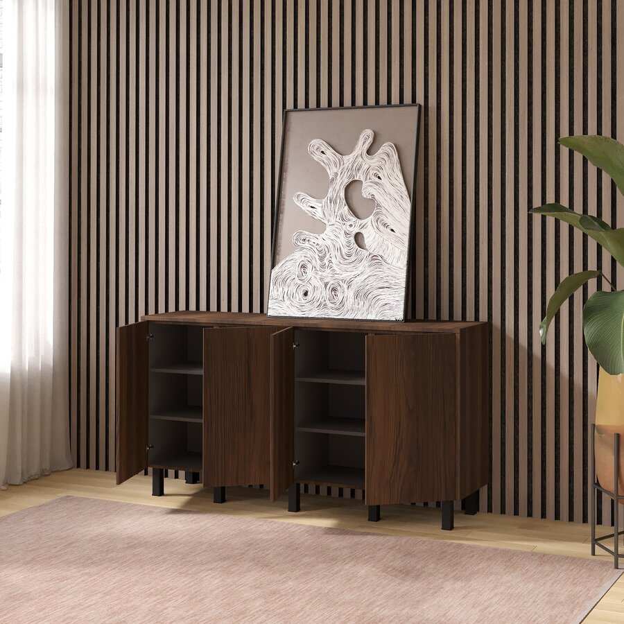 Trentino Ayaya 163 cm Dressoir Walnoot Trentino Ayaya 163 cm Dressoir Walnoot