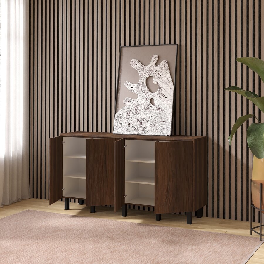 Trentino Ayaya 163 cm Dressoir Walnoot Trentino Ayaya 163 cm Dressoir Walnoot