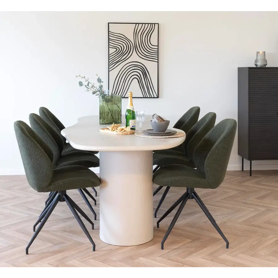 Maranola 240 cm Eettafel Lichtgrijs Organisch Maranola 240 cm Eettafel Lichtgrijs Organisch