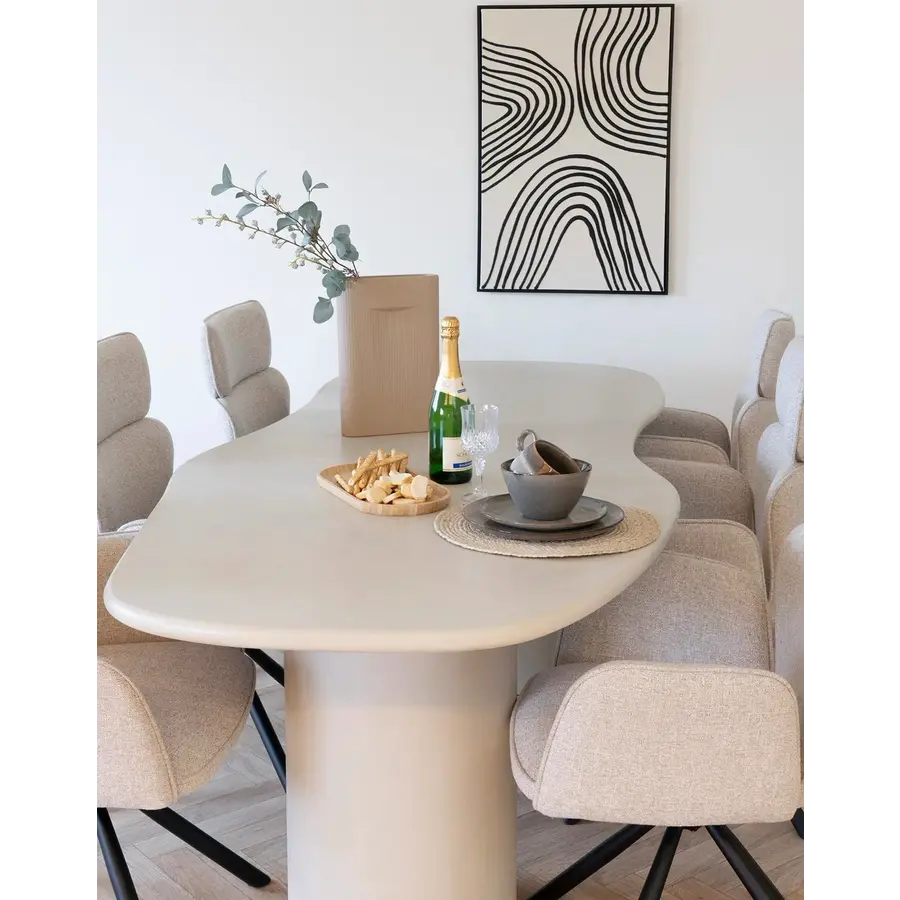 Maranola 240 cm Eettafel Lichtgrijs Organisch Maranola 240 cm Eettafel Lichtgrijs Organisch