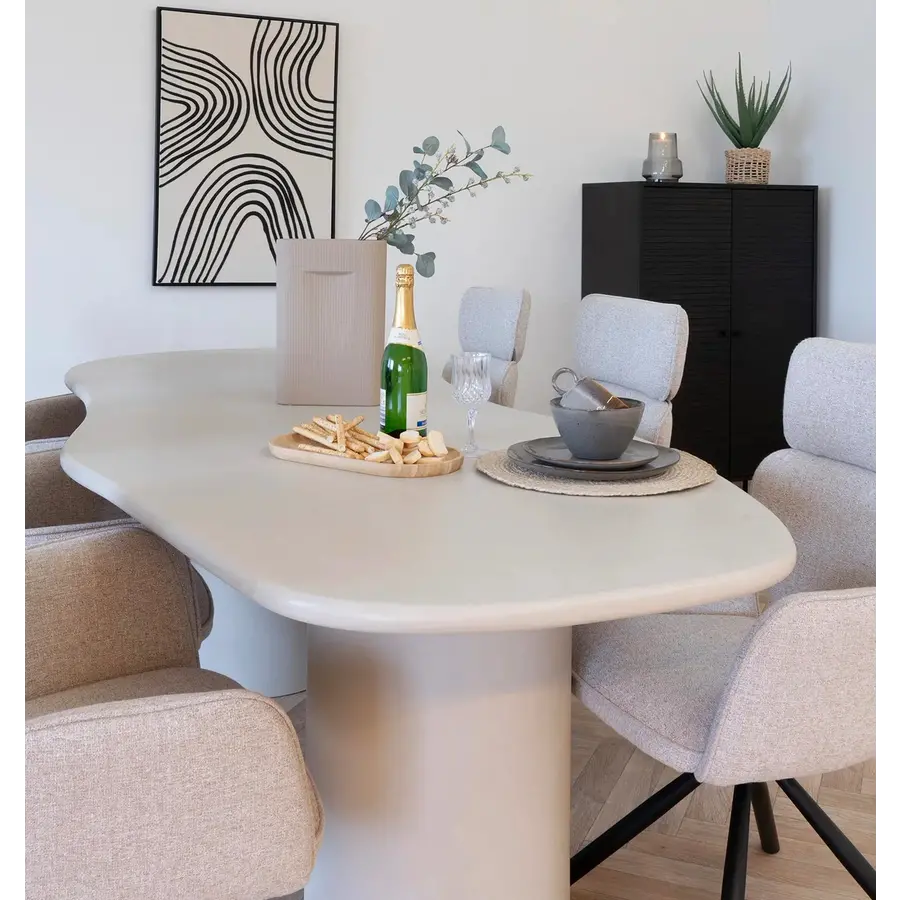 Maranola 200 cm Eettafel Lichtgrijs Organisch Maranola 200 cm Eettafel Lichtgrijs Organisch