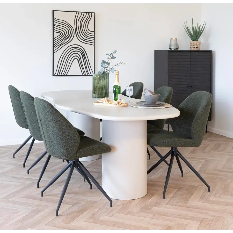 Maranola 200 cm Eettafel Lichtgrijs Organisch Maranola 200 cm Eettafel Lichtgrijs Organisch