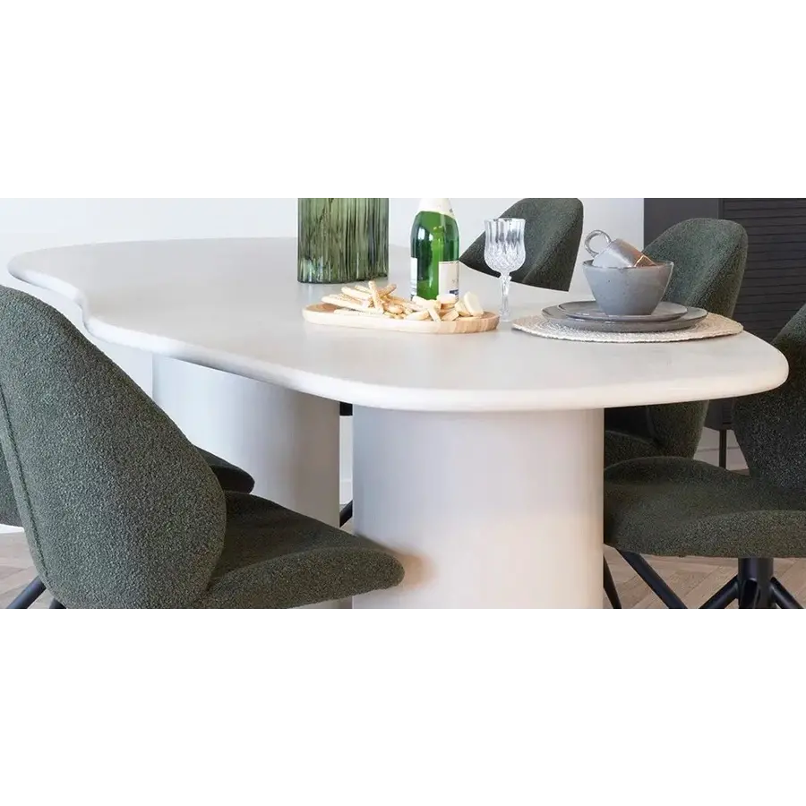 Maranola 200 cm Eettafel Lichtgrijs Organisch Maranola 200 cm Eettafel Lichtgrijs Organisch