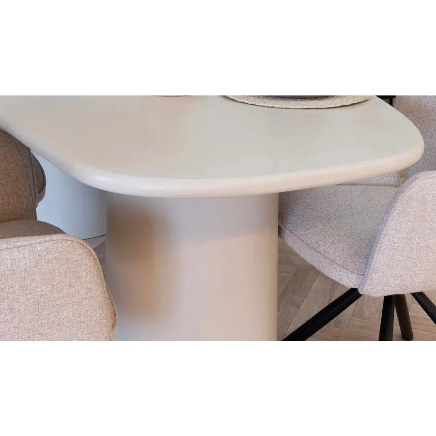 Maranola 200 cm Eettafel Lichtgrijs Organisch Maranola 200 cm Eettafel Lichtgrijs Organisch