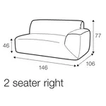 Emily 2-Zits 146 cm Links/Rechts Emily 2-Zits 146 cm Links/Rechts