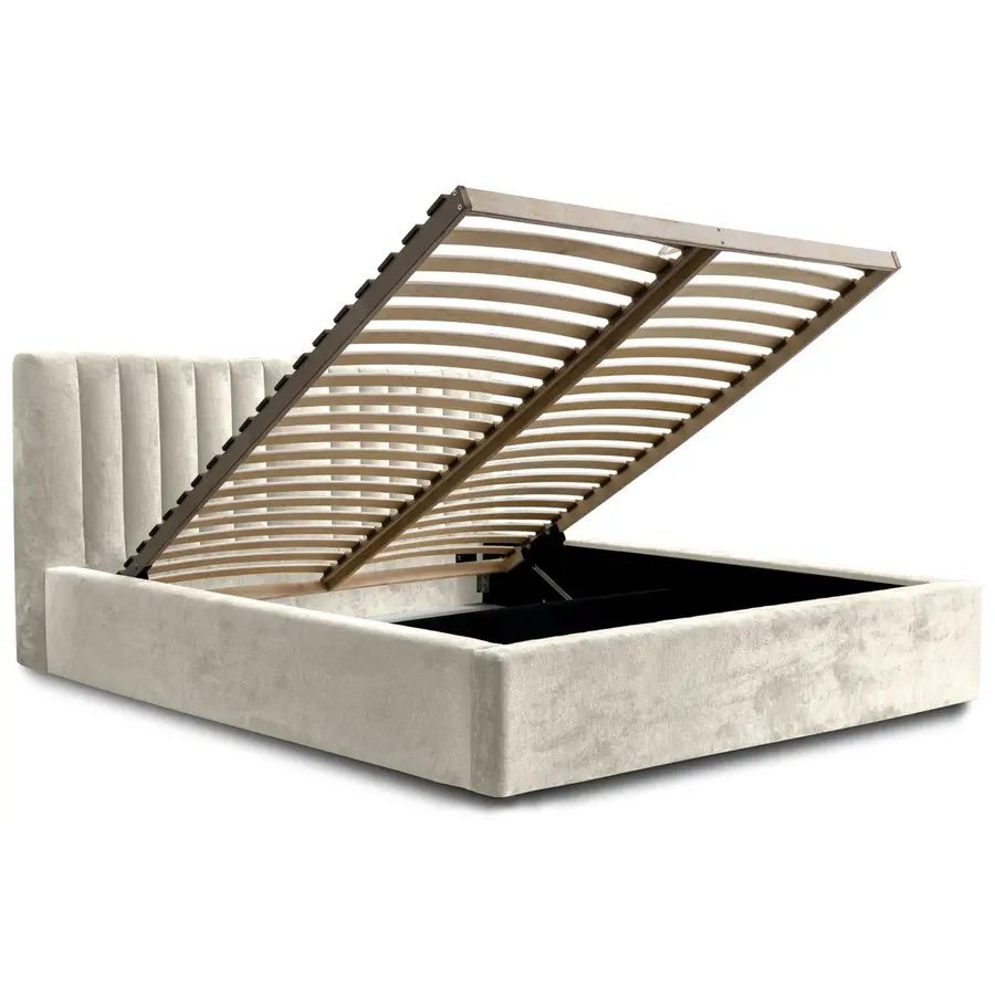 Vegas VI 140 x 200 cm Gestoffeerd Bed Creme