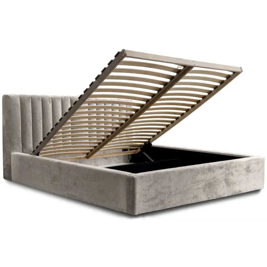 Vegas VI 140 x 200 cm Gestoffeerd Bed Grijs Vegas VI 140 x 200 cm Gestoffeerd Bed Grijs