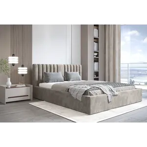Trae Mobler Vegas VI 140 x 200 cm Gestoffeerd Bed Grijs
