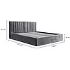 Vegas VI 160 x 200 cm Gestoffeerd Bed Donkergrijs