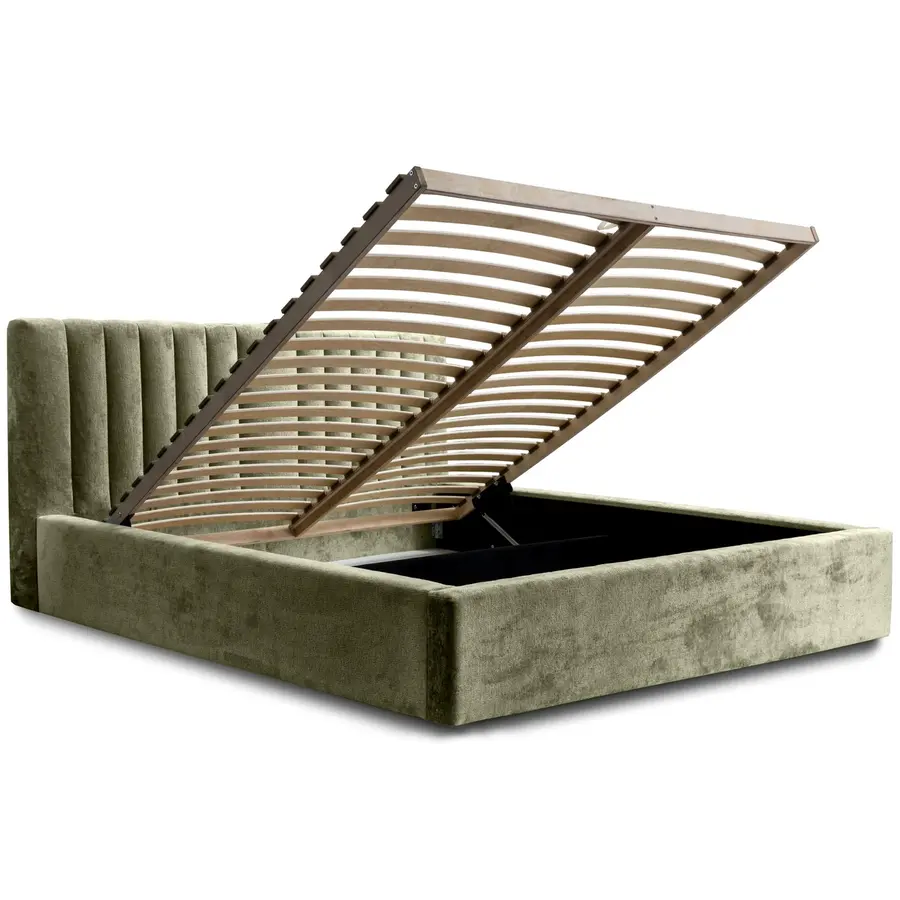 Vegas VI 180x200 cm Gestoffeerd Bed Olijfgroen Vegas VI 180x200 cm Gestoffeerd Bed Olijfgroen