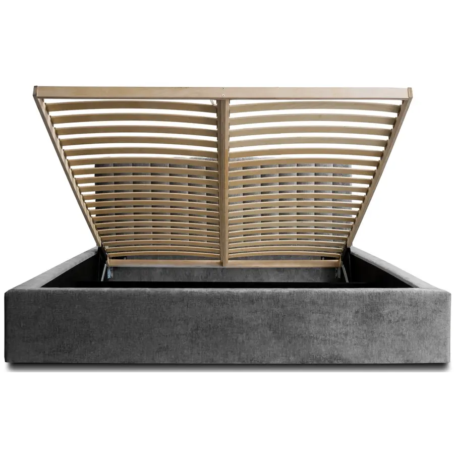 Vegas VI 140 x 200 cm Gestoffeerd Bed Donkergrijs