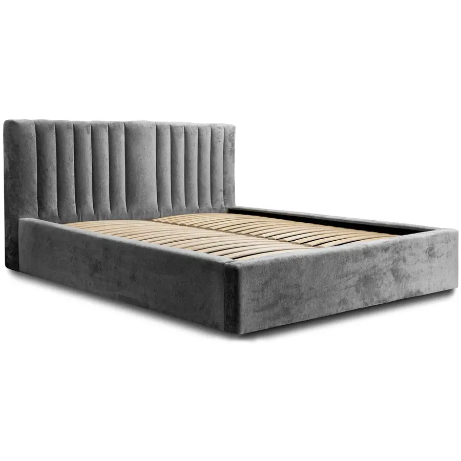 Vegas VI 140 x 200 cm Gestoffeerd Bed Donkergrijs