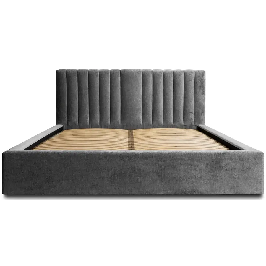 Vegas VI 140 x 200 cm Gestoffeerd Bed Donkergrijs