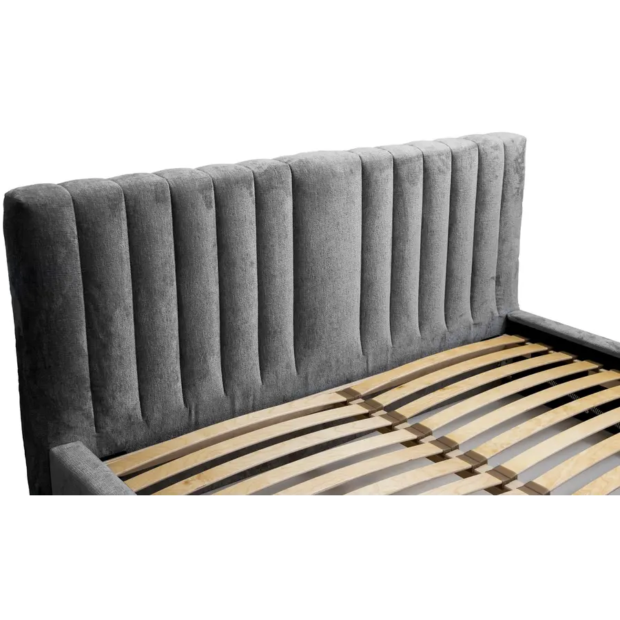 Vegas VI 140 x 200 cm Gestoffeerd Bed Donkergrijs